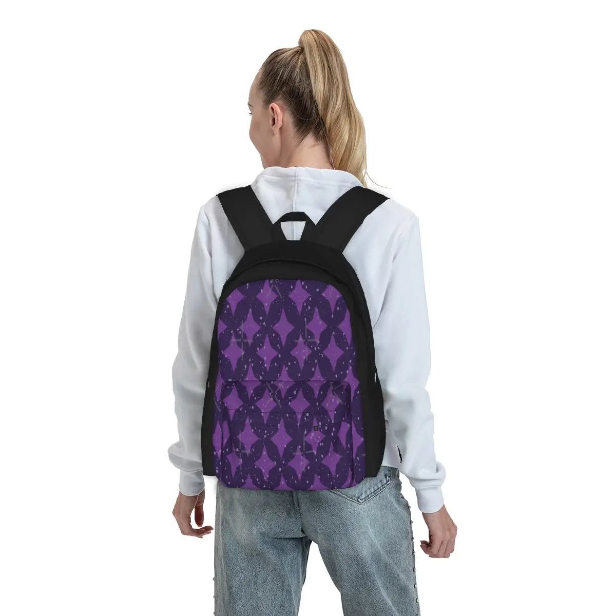 Retro Diamond Pattern Backpack Men Women's Bag