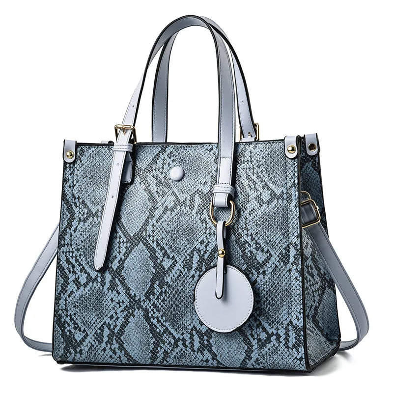 Snakeskin Pattern Handbag Leather Women Shoulder Bag