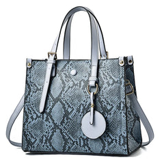 Snakeskin Pattern Handbag Leather Women Shoulder Bag