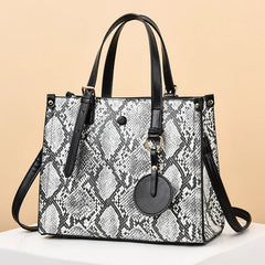 Snakeskin Pattern Handbag Leather Women Shoulder Bag