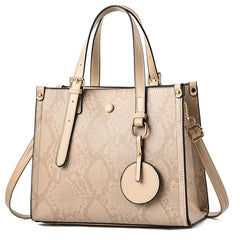 Snakeskin Pattern Handbag Leather Women Shoulder Bag