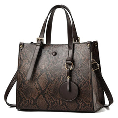 Snakeskin Pattern Handbag Leather Women Shoulder Bag