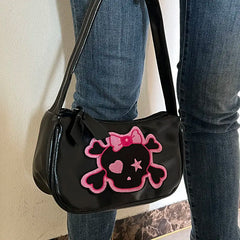 Retro Skeleton Harajuku Style Handbag Storage Crossbody Bag Women Bag