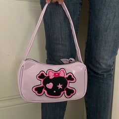Retro Skeleton Harajuku Style Handbag Storage Crossbody Bag Women Bag