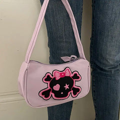 Retro Skeleton Harajuku Style Handbag Storage Crossbody Bag Women Bag