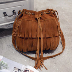 Retro Fringe Women Messenger Bags Tote Handbag Tassel Shoulder Handbag