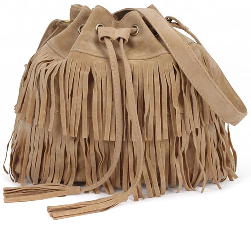 Retro Fringe Women Messenger Bags Tote Handbag Tassel Shoulder Handbag
