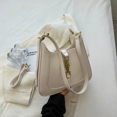 Western Style Shoulder Bag with Locking Buckle