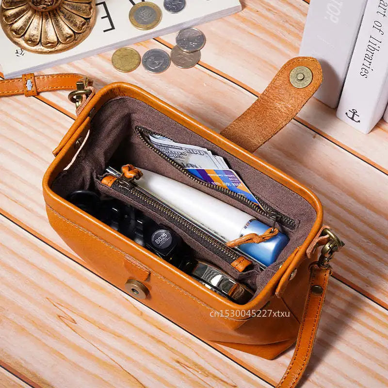 Retro Casual Leather Shoulder Bags Doctor Bag Clutch Crossbody Women