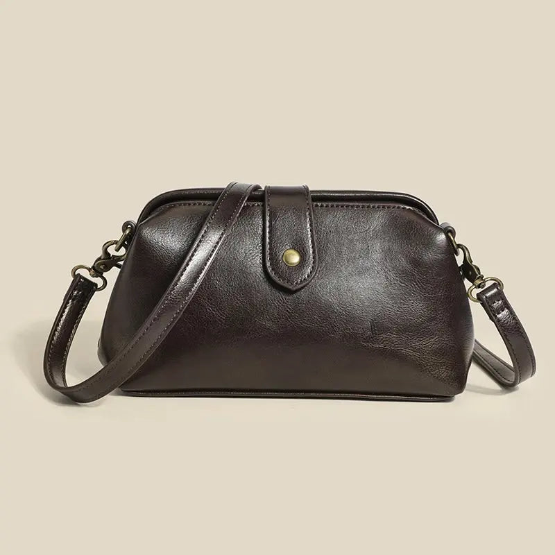 Retro Casual Leather Shoulder Bags Doctor Bag Clutch Crossbody Women
