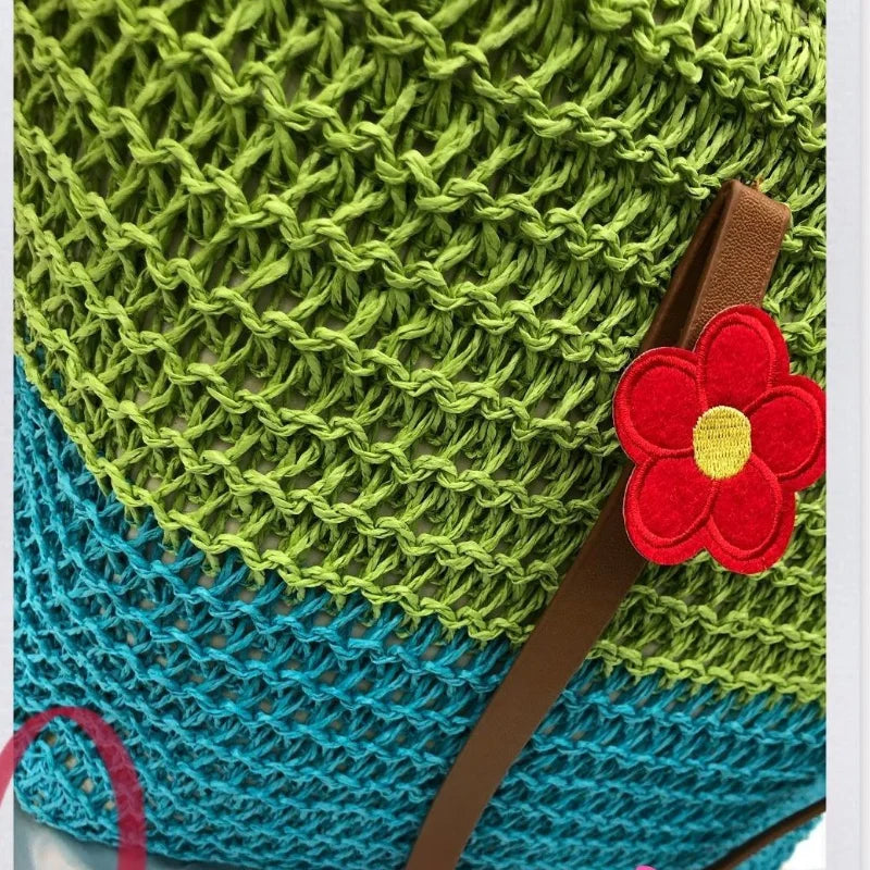 Retro Straw Bag Summer Large Capacity Shoulder Bag Beach Bag Woven Handle Bag