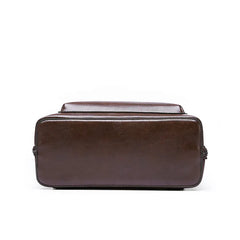Retro High Leather Backpack Large Capacity School Shoulder Bags