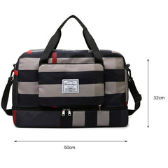 Retro Fitness Shoulder Bag Gym Large Capacity with Pockets Waterproof Handbag