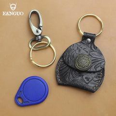Vintage Men's Leather Key Organizer Bag Keychain Holder Chain