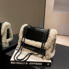 Retro Messenger Bag Women Faux Suede Shoulder Handbag