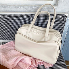 Retro One Shoulder Bag Women's Large Capacity PU Leather Travel Multi-function