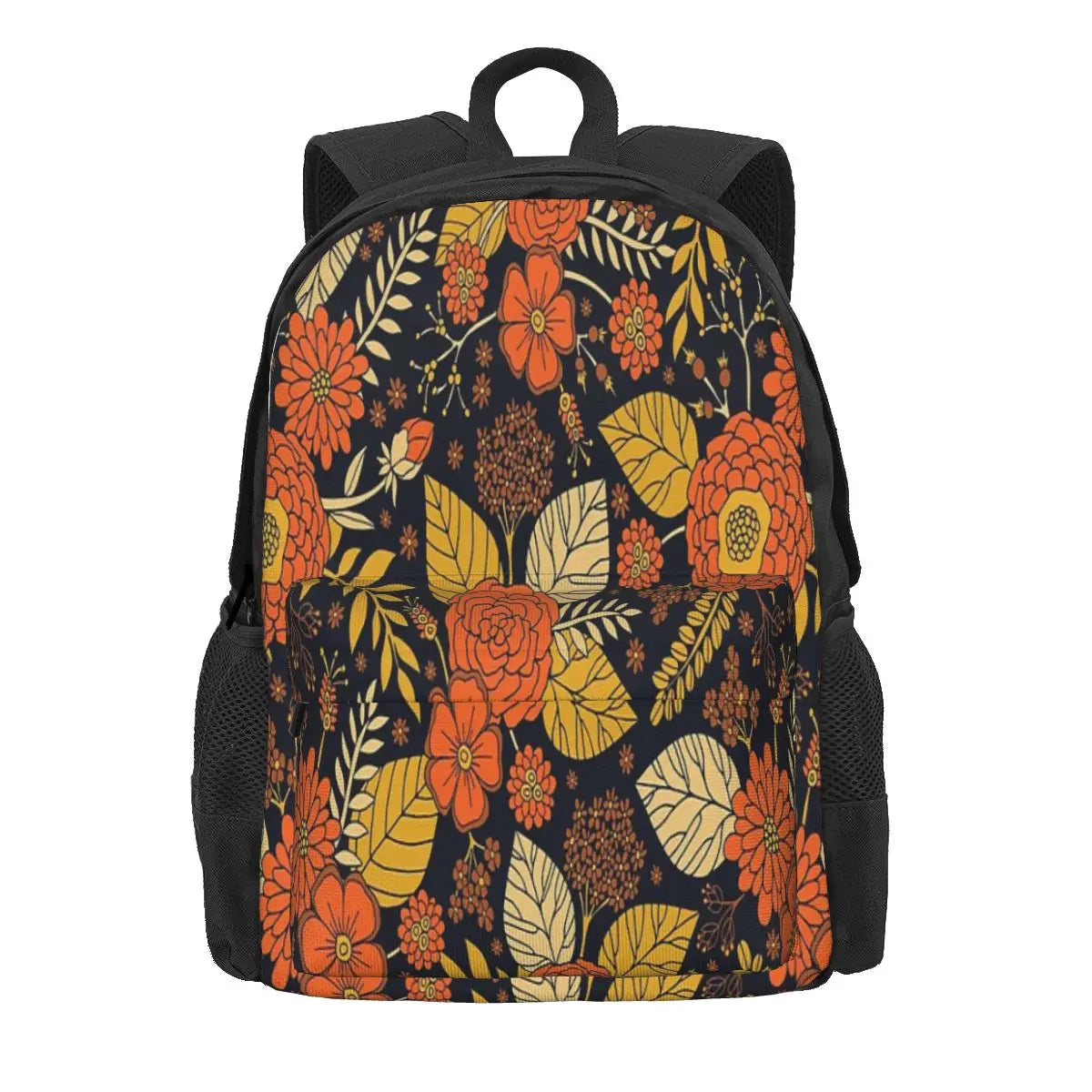 Retro Orange Yellow Brown Backpacks for Men and Women