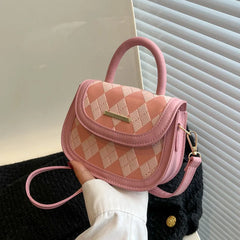 Plaid Women Shoulder Messenger Bags Top Handle Saddle Bag Purse