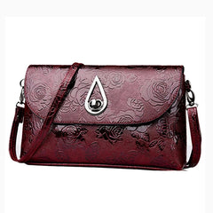 Retro Rose Flower Embossed Sling Bag Mother Single Shoulder Purse
