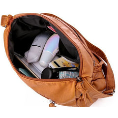 Retro Shoulder Bag for Women Soft Pu Leather Messenger Bag Multifunction Crossbo