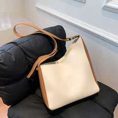Retro Solid Soft Pu Leather Shouler Bags for Women Bucket Bag