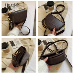 Stone Pattern Women's Saddle Bag Acrylic Shoulder Crossbody Bag