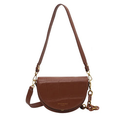 Stone Pattern Women's Saddle Bag Acrylic Shoulder Crossbody Bag