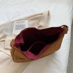 Retro Suede Shoulder Bag Female Large Capacity Dumpling Bag Women Handbag