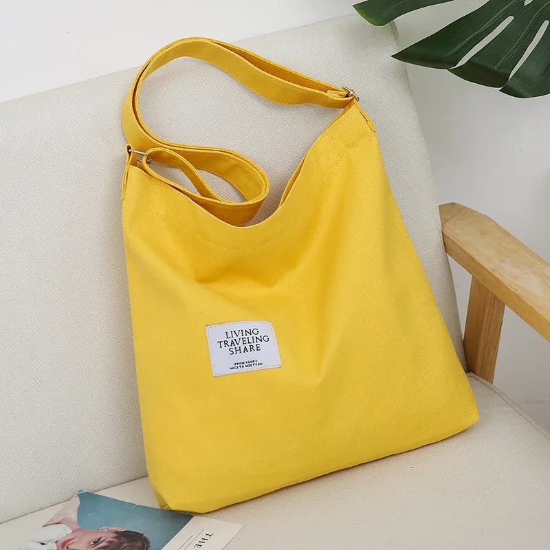 Retro Ladies Messenger Bag Large Capacity Canvas Shopping Bag