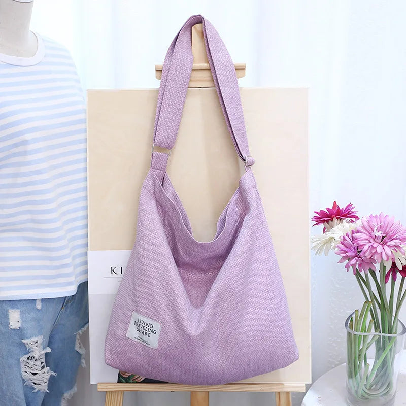 Retro Ladies Messenger Bag Large Capacity Canvas Shopping Bag