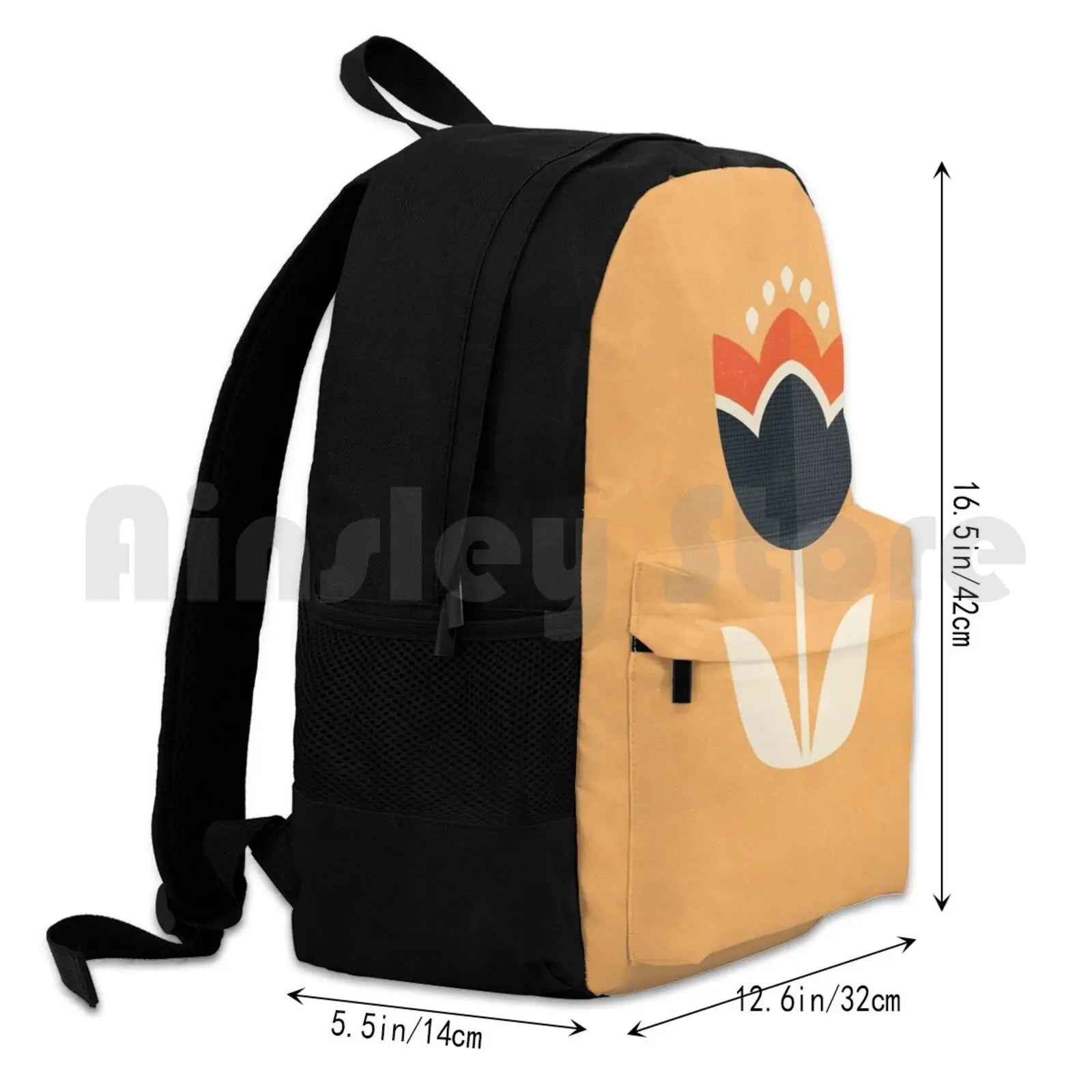 Orange/Cream Outdoor Hiking Backpack Waterproof Camping Travel