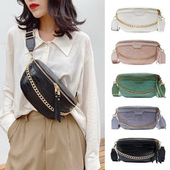 Vintage PU Leather Waist Bag Fanny Pack Women Shoulder Belt Bag