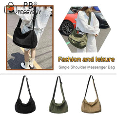 Retro Canvas Shoulder Bag Large Capacity Crossbody Handbag