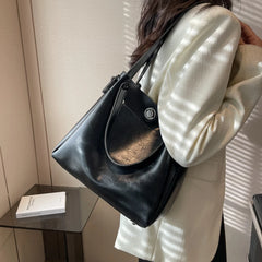 Retro Winter Bucket PU Leather Crossbody Shoulder Bags for Women