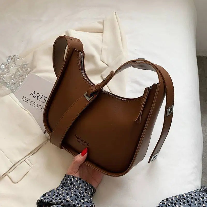 Retro Winter Women's Shoulder Bag Soft Leather Crossbody Bag Casual Handbag