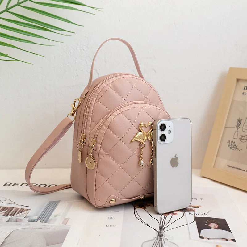 Retro Women Backpack Pu Leather Small Backpack for Women Girl Students