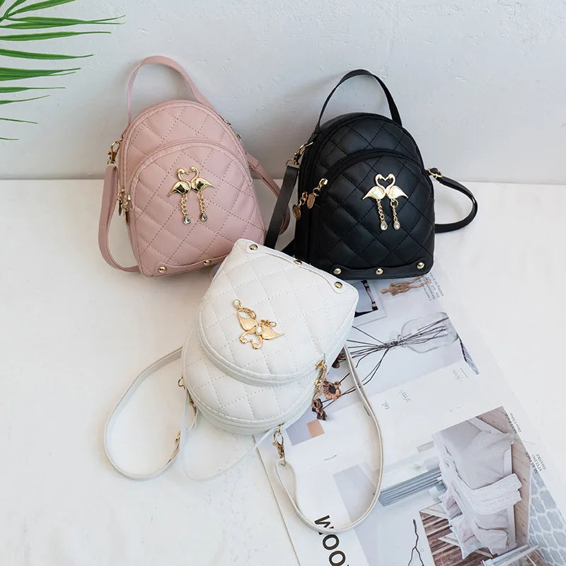 Retro Women Backpack Pu Leather Small Backpack for Women Girl Students