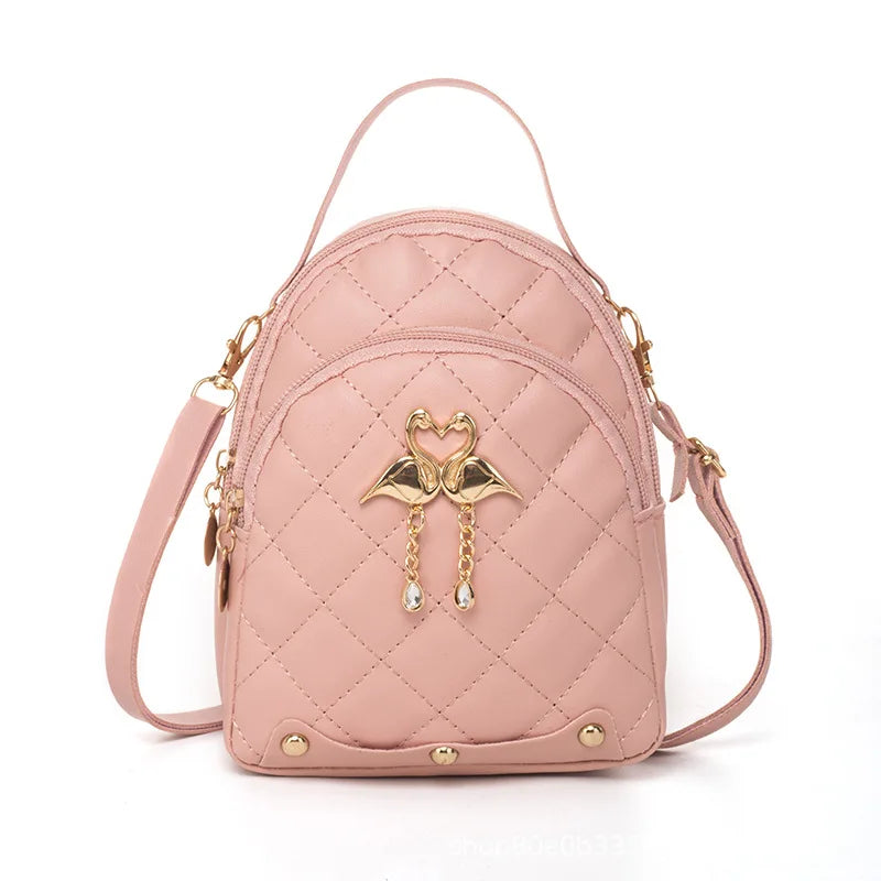 Retro Women Backpack Pu Leather Small Backpack for Women Girl Students