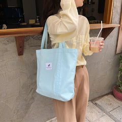 Retro Women Canvas Handbag Solid Female Shoulder Bag