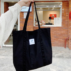 Retro Women Canvas Handbag Solid Female Shoulder Bag