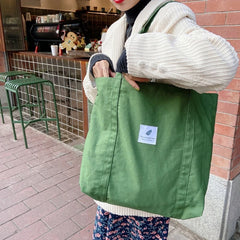 Retro Women Canvas Handbag Solid Female Shoulder Bag