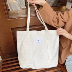 Retro Women Canvas Handbag Solid Female Shoulder Bag