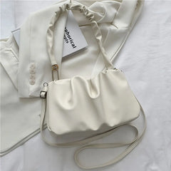 Vintage Ruched Shoulder Hobo Bag Ladies Evening Handbag
