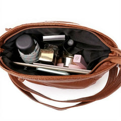 Retro Women Soft PU Leather Shoulder Bags Brown Handbag Crossbody Bag