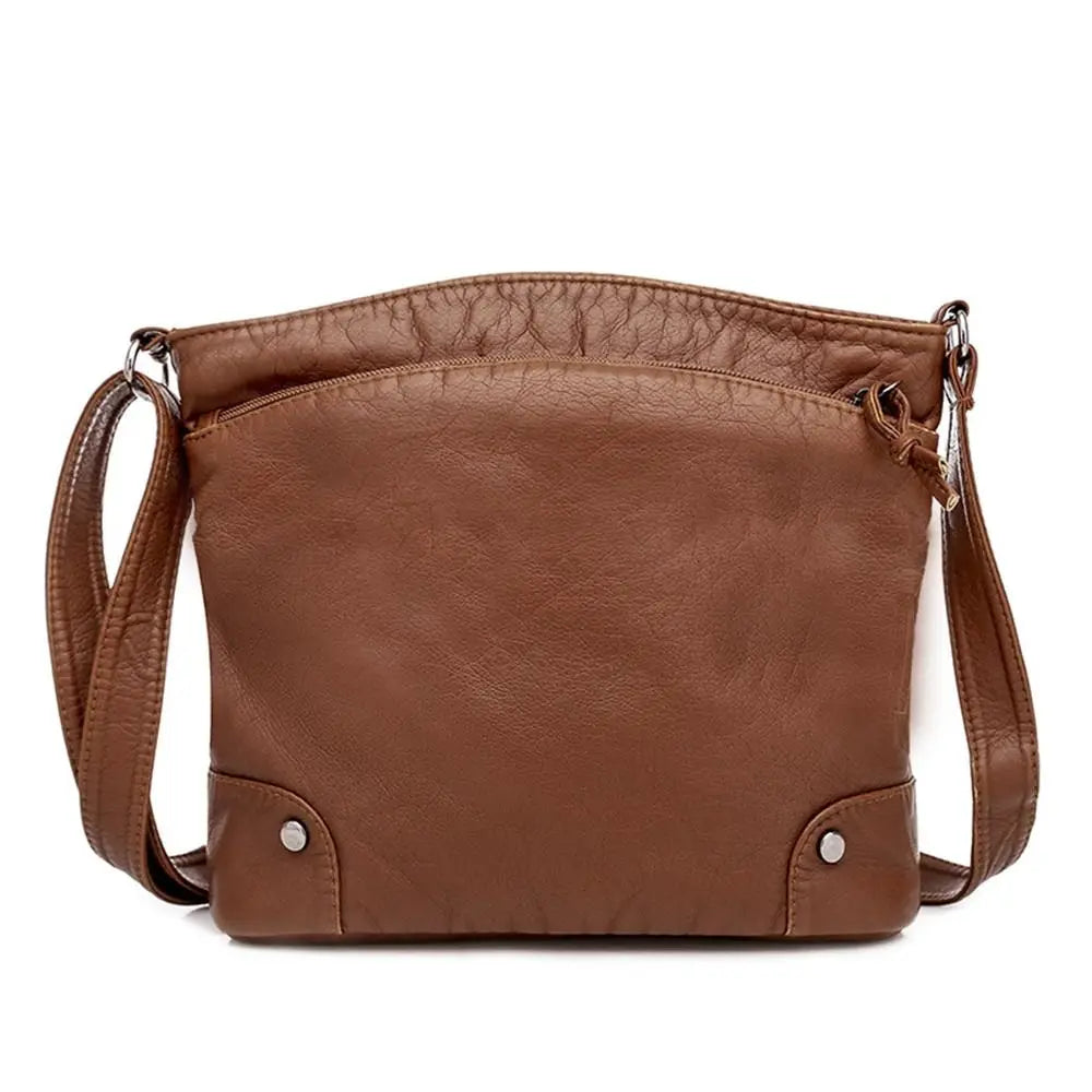 Retro Women Soft PU Leather Shoulder Bags Brown Handbag Crossbody Bag