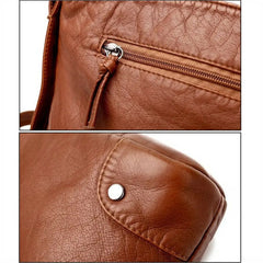Retro Women Soft PU Leather Shoulder Bags Brown Handbag Crossbody Bag