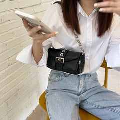 Retro Women's Small Shoulder Bag PU Leather Underarm Tote Armpit Bag
