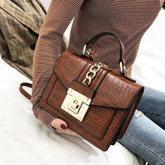 Retro Women's Messenger Stone Pattern Shoulder Bag