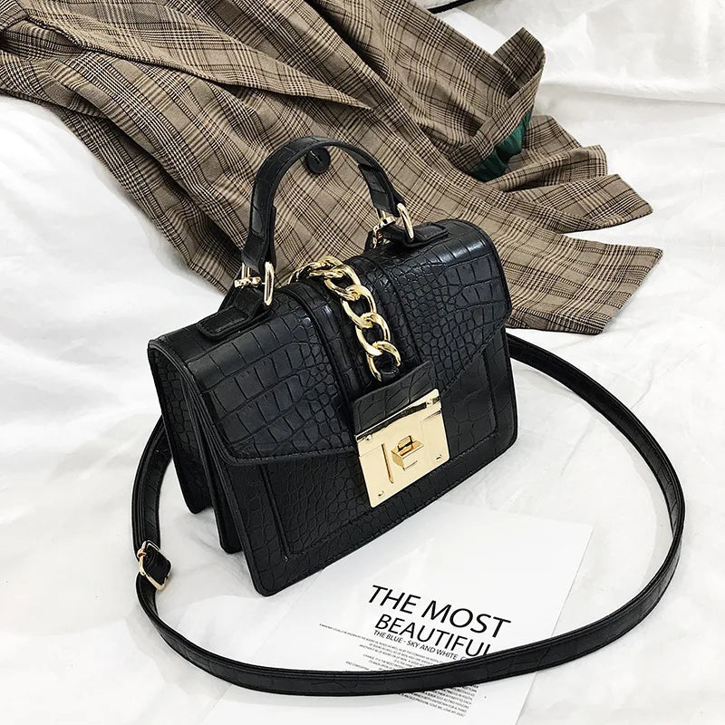 Retro Women's Messenger Stone Pattern Shoulder Bag