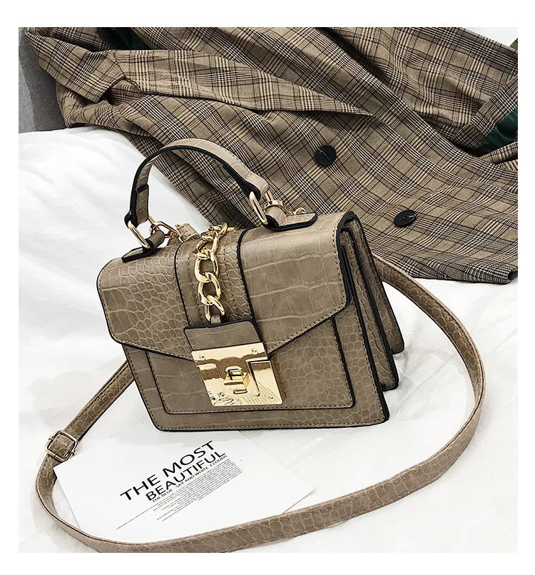 Retro Women's Messenger Stone Pattern Shoulder Bag